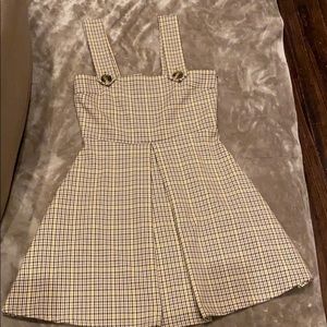 Plaid overall dress